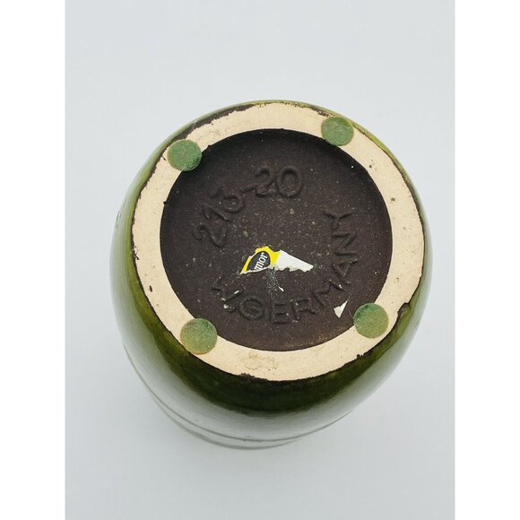 A West German Fat Lava Vase by Scheurich Green Cream Two Tone 213-20. - Picture 7 of 8